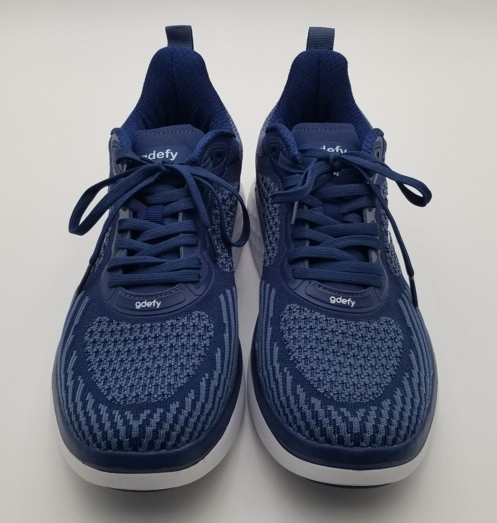 Gravity Defyer Mens XLR8 Verso Cloud Sneakers Shoes 10 Wide Blue/White Excellent - Picture 3 of 12